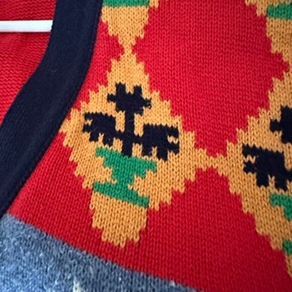 Vintage Sweater Vest Womens LARGE Button Front V-Neck Grandma 90s Retro Teacher - Picture 7 of 8